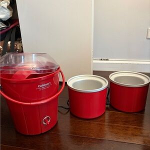 Cuisinart Red Ice Cream Maker with Dual Bowls
